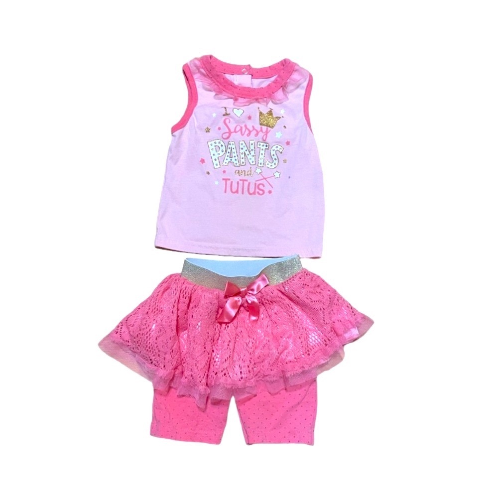 DDG Darlings Baby Girls’ “I Heart Sassy Pants and TuTus” Pink Outfit